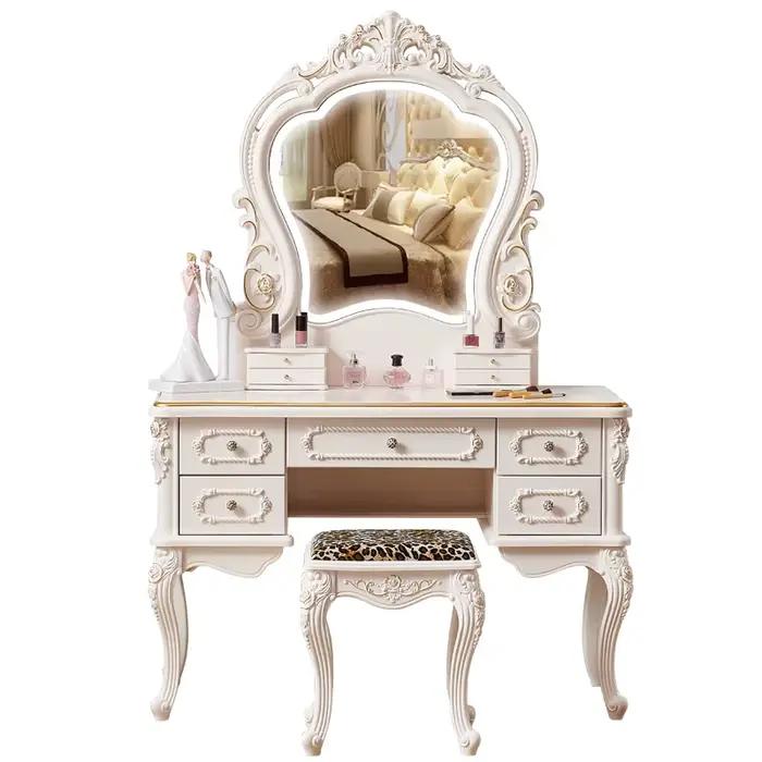 Ensemble blanc coiffeuse nordique luxe grand bureau