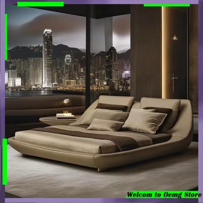 Lit King Size Moderne de Luxe : Conception Innovante