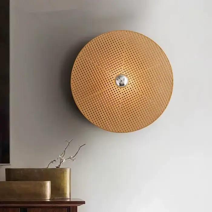 Applique murale beige classique japonaise lampe en bambou Aromas Del Campo loft lampe en rotin faite à la main pour la maison restaurant chambre éclairage de chevet