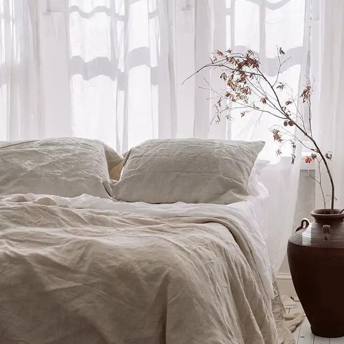 Ensemble de draps de lit 4 pièces 100% lin pur