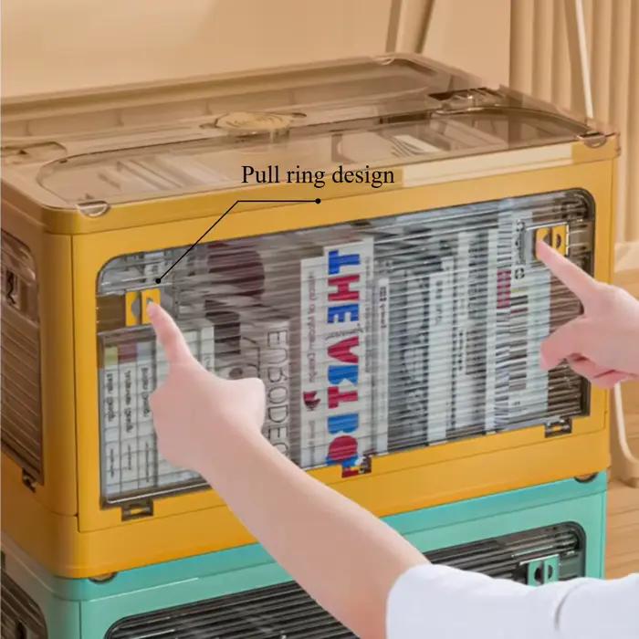 Boîte de rangement pliable avec roulettes