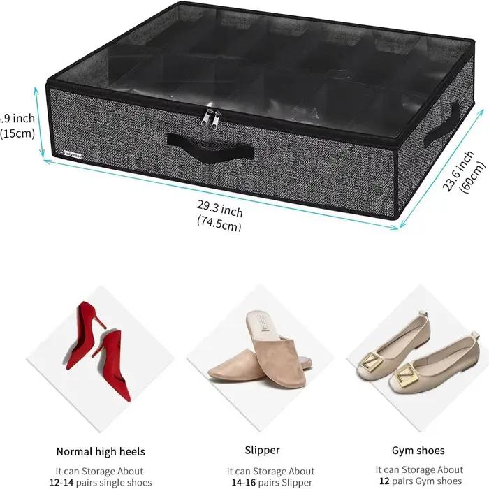 Organisateur de rangement de chaussures sous le lit