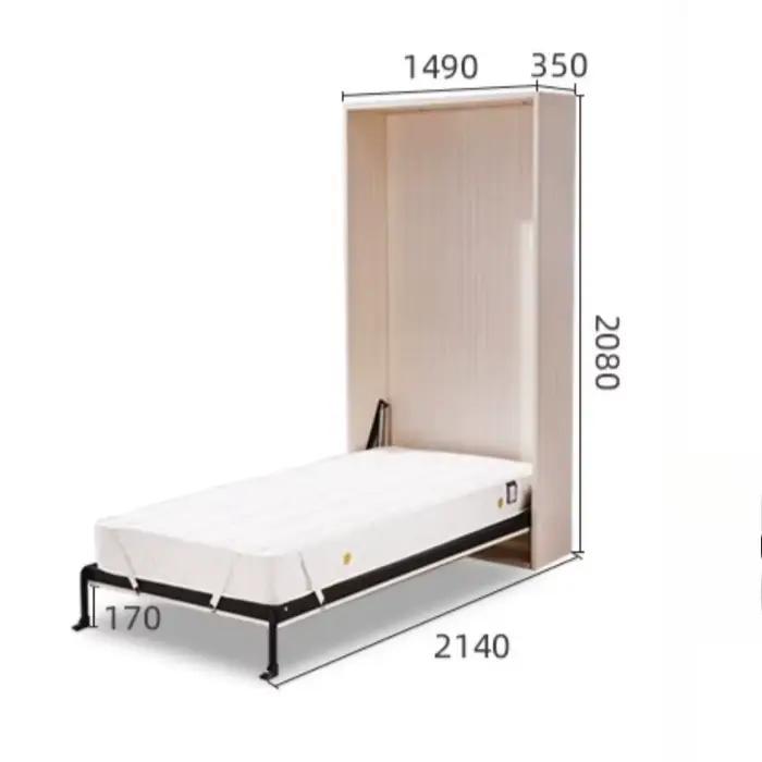 Lit mural double de luxe en métal pour adultes