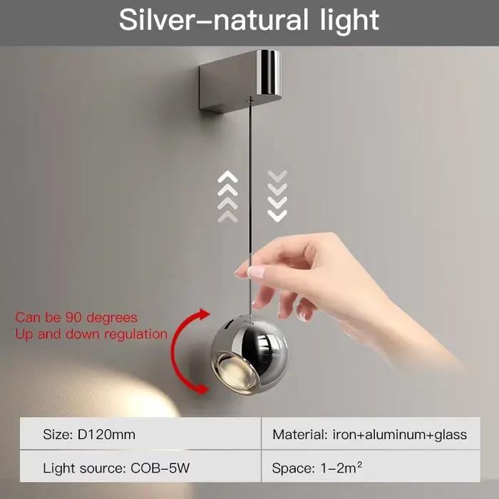 Lampe murale de chevet réglable