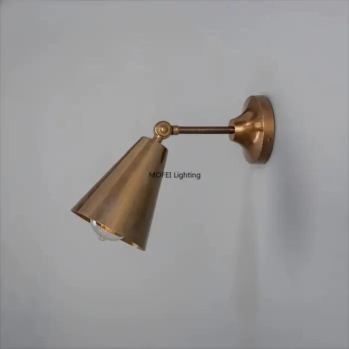Applique Murale LED Rétro Nordique en Cuivre pour Chambre à Coucher