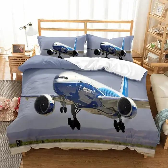 Linge de lit 3D avion ciel bleu