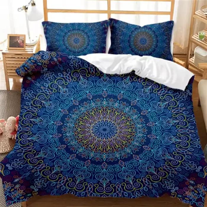 Ensemble de housse de couette bohème Mandala Twin Queen King pleine taille