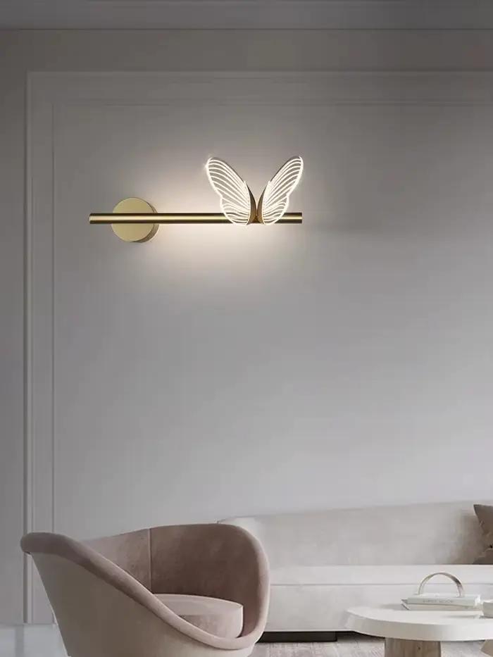 Papillon pendentif LED lumières nordique chevet escalier maison luminaire moderne chambre Restaurant couloir Art suspension lampe chambre