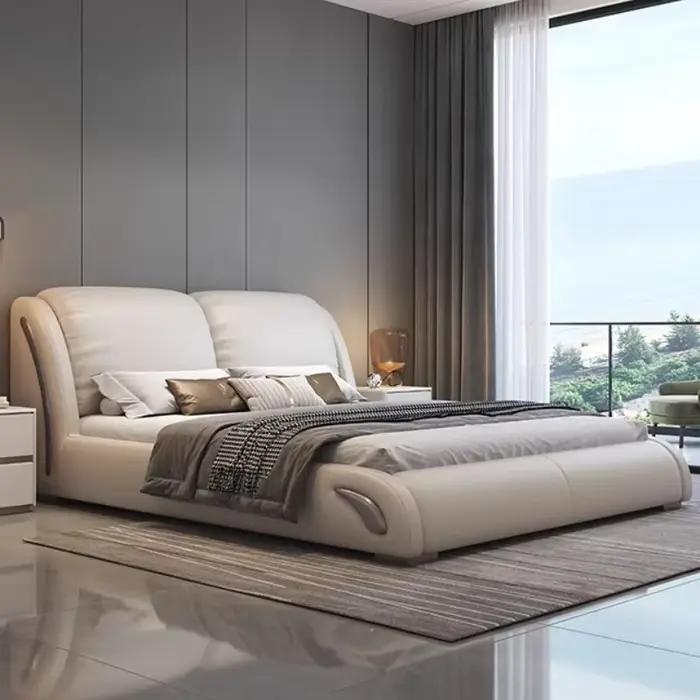 Lit double noir moderne de style italien pour chambre principale
