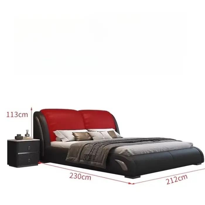 Lit double noir moderne de style italien pour chambre principale