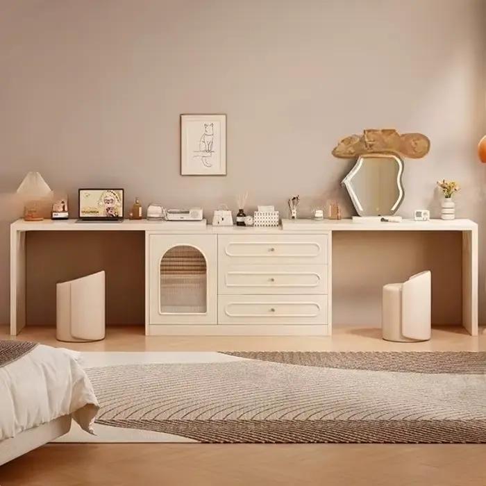 Miroir jaune coiffeuse industrielle filles moderne chambre