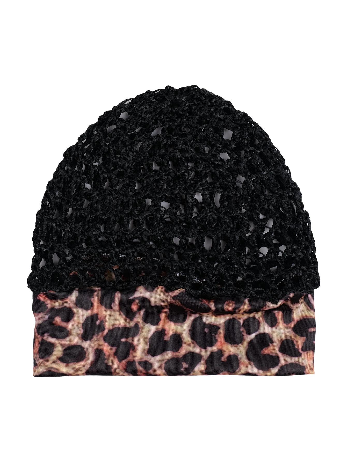 Bonnet de nuit unisexe en maille respirante, couvre-chef tricoté confortable avec crochet pour perru