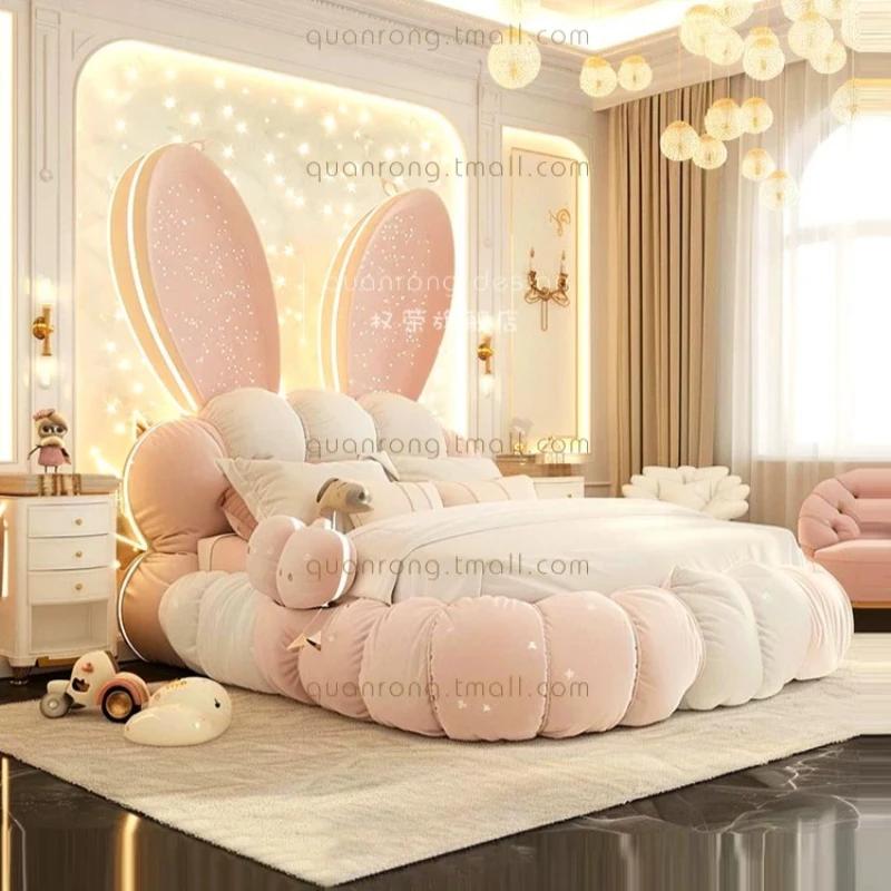 Lit moderne 200x220cm, lit capitonné princesse mignon, lit king size rose pour filles, meubles itali