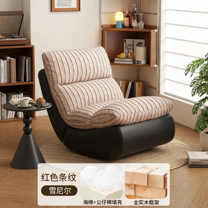 Fauteuil à bascule en bois pour adultes, confortable et moelleux, chaise individuelle unique, style