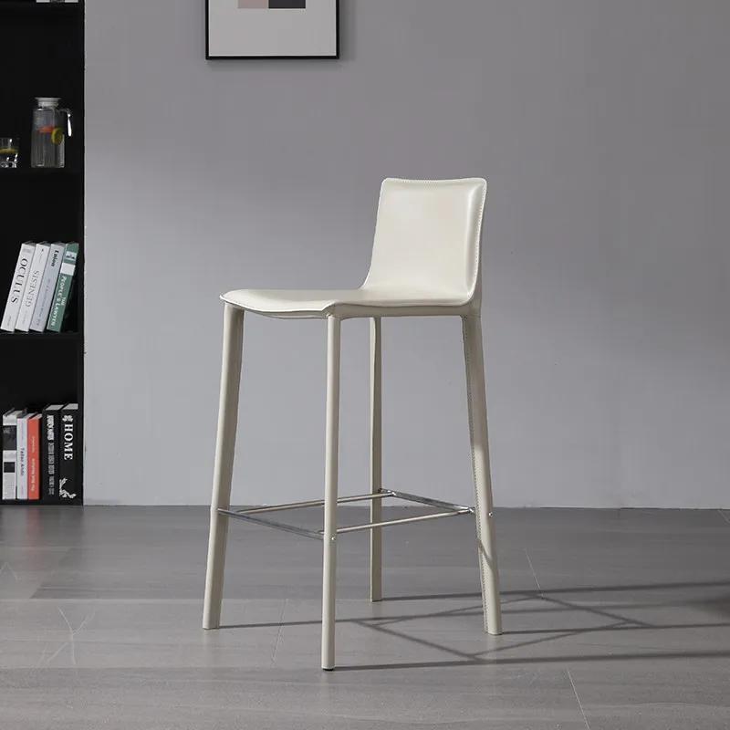 Chaises de salle à manger en cuir blanc, élégantes et confortables, tabourets de bar design, Sillas Comedor, mobilier d'hôtel