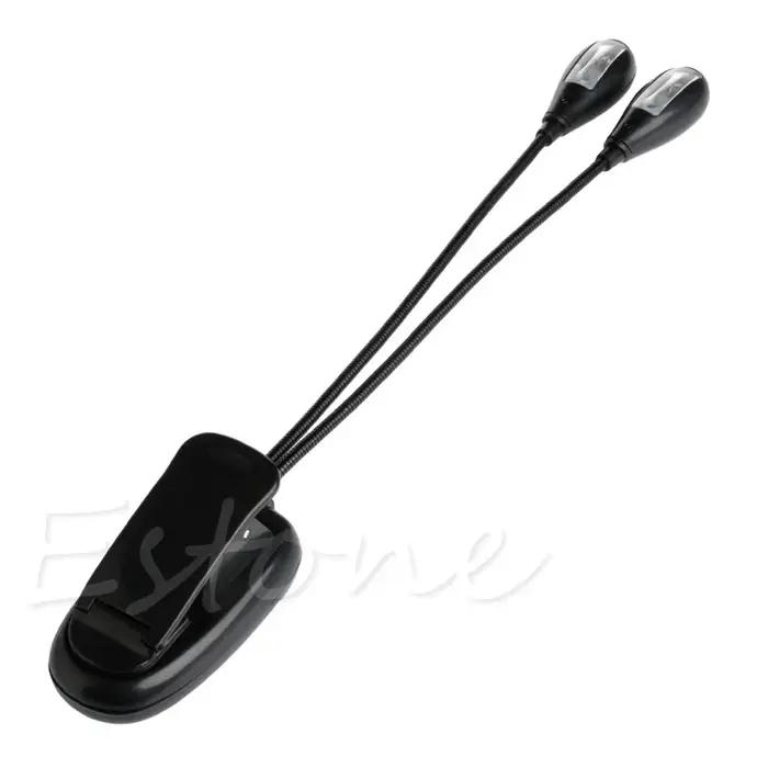 Flexible 2 Double Bras Clip Sur 4 LED 8 LED Lampe pour la Lecture de Livres Tablette