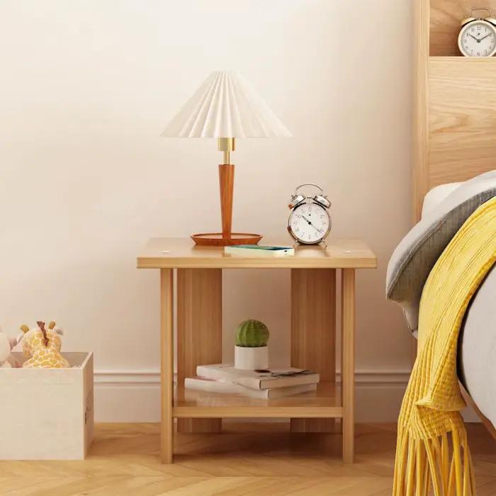 Table de chevet Double couche en bois, Simple et solide, pour Table, canapé, Table d'appoint, maison