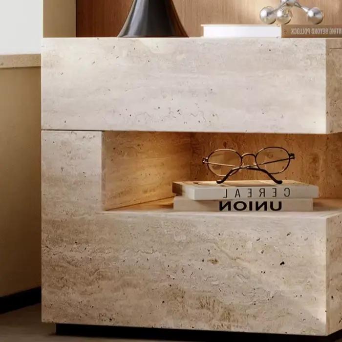 Table de chevet intelligente avec lampe et tiroirs