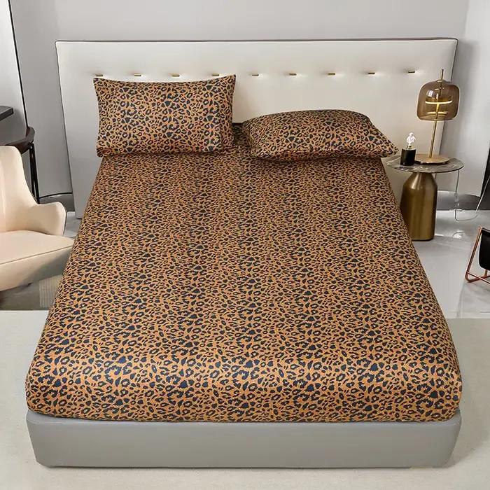 Drap-housse en microfibre imprimé léopard sauvage – Confort