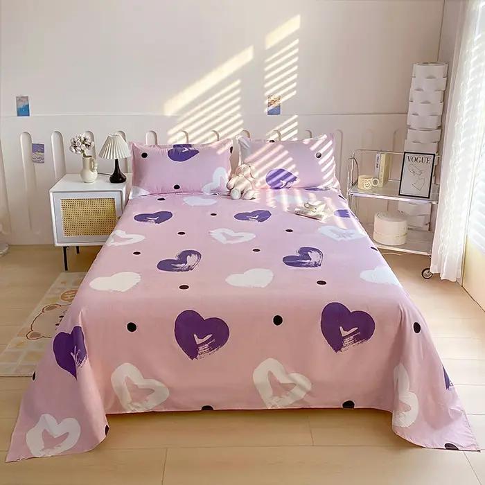 Draps de Lit Plats Imprimé Léopard pour Lit Double, Simple/Queen/King, 150x200