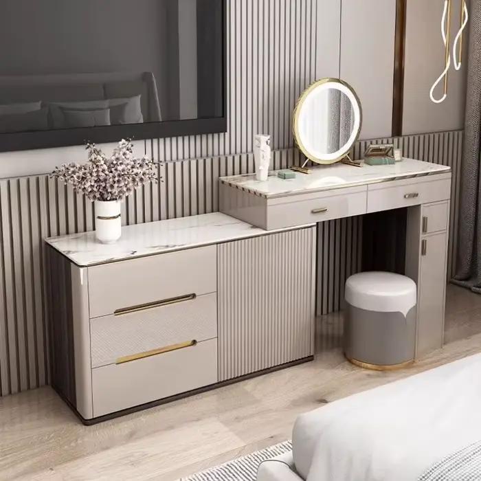 Organisateur de rangement coiffeuse tabouret moderne en bois massif