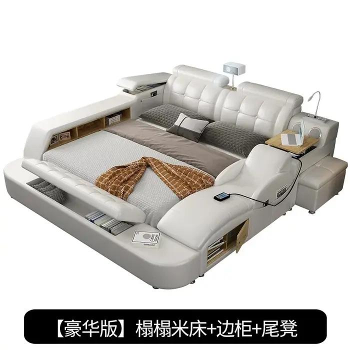 Lit double de luxe 180x200 avec rangement