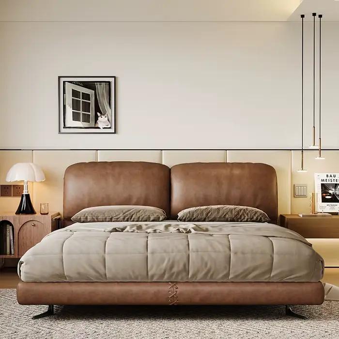Rangement rembourré lit tables de chevet moderne dormir luxe lit reine têtes de lit Muebles Para dor