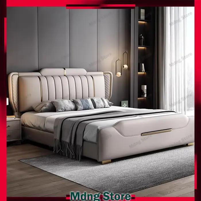 Lit De rangement esthétique chambre à coucher Support De jambe en métal têtes De lit King Size cadres De lit Double Camas De dortoir meubles De maison