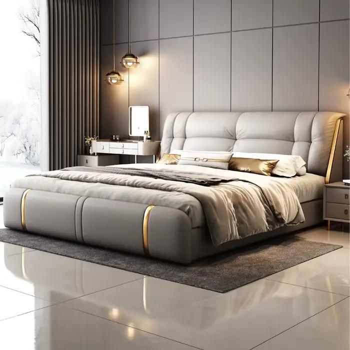 Tête de lit capitonnée de luxe pour lit Queen Size