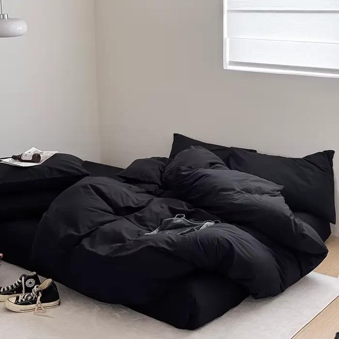 Bonenjoy-Parure de lit 100% coton, ensemble de draps simples, queen size, king size, linge de lit respectueux de la peau