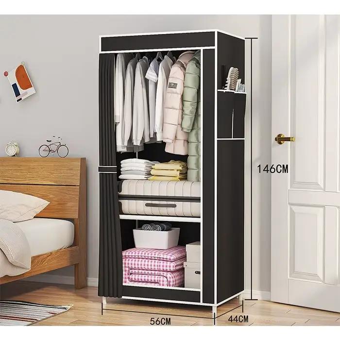 Armoire de chambre Daifa, armoire en tissu à assembler, armoire de rangement pour chambre à louer, a