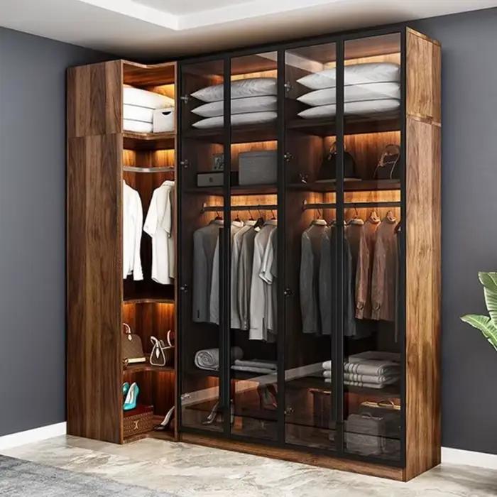 Style coréen garde-robe affichage rangement noir placard femmes armoire étagère organisateur Ropero Para Gurdar Ropahome meubles