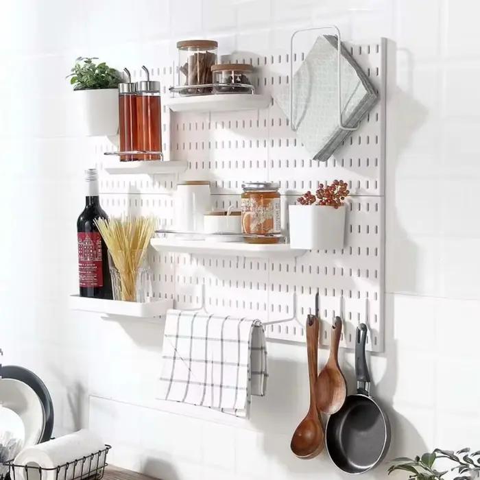 Panneau de rangement mural avec crochets