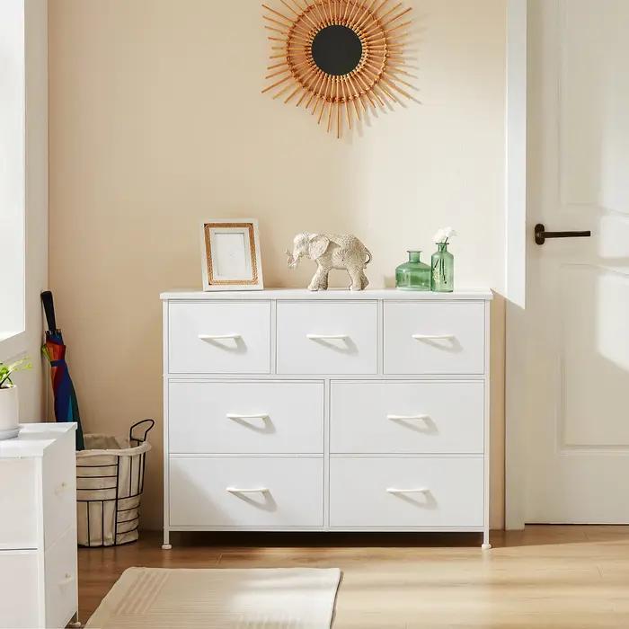 JHK armoires pour chambre à coucher avec 5/7/10 blanc amant tissu tiroirs coffre armoire placard