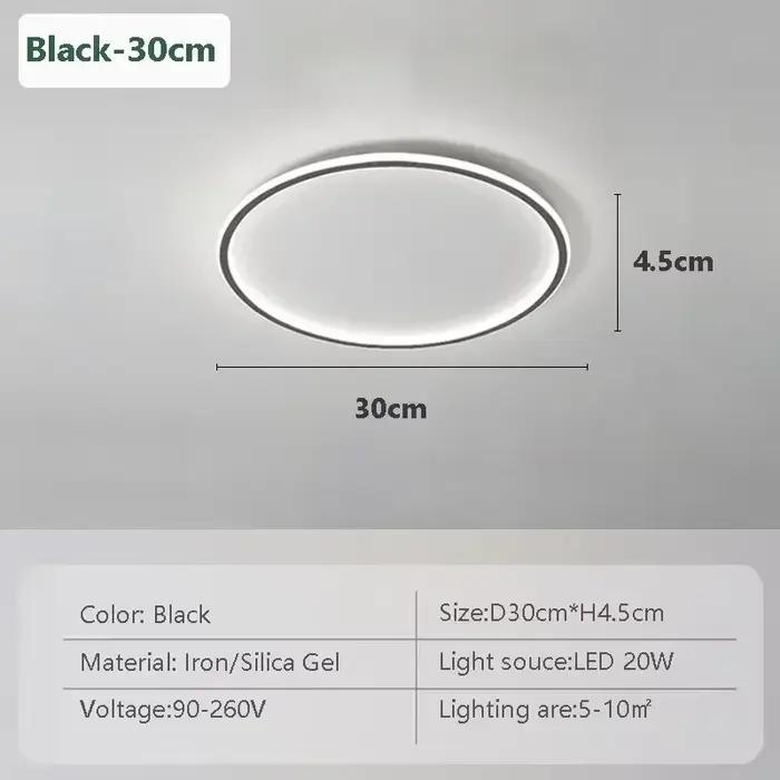 Plafonnier LED circulaire nordique pour chambre à coucher