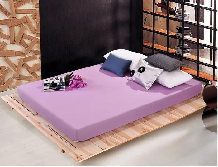 Drap-housse avec bande élastique, housse de matelas en coton et polyester, couvre-lit en lin, 17 couleurs unies, 160x200cm, TD200