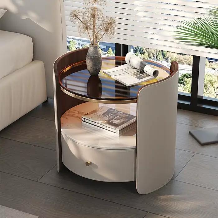 Table de chevet ronde italienne moderne : design minimaliste