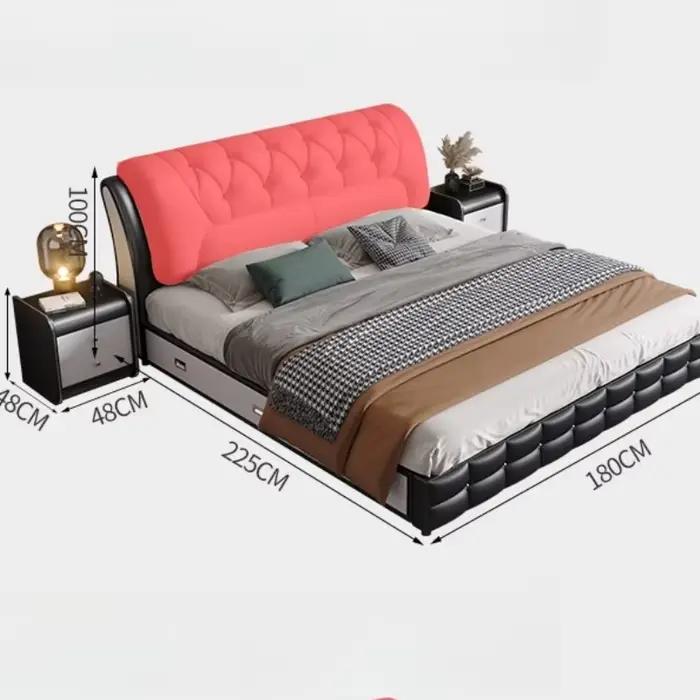 Chambre principale lit petit appartement moderne Simple lit De rangement Double Design Camas De Matrimonio dortoir meubles De maison
