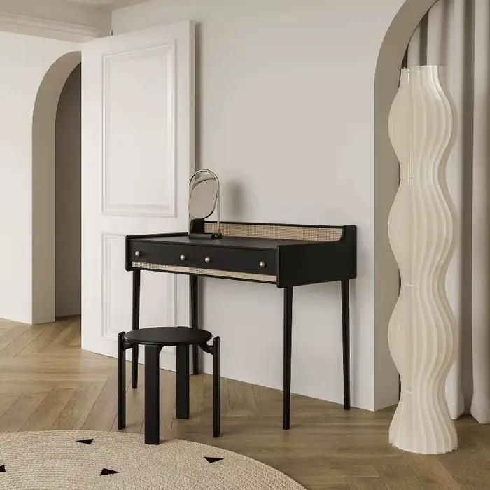 Commode d'angle avec tiroirs, coiffeuse de chevet pour femme, table de maquillage pour chambre à coucher, table basse, coiffeuse avec miroir, mobilier de maison