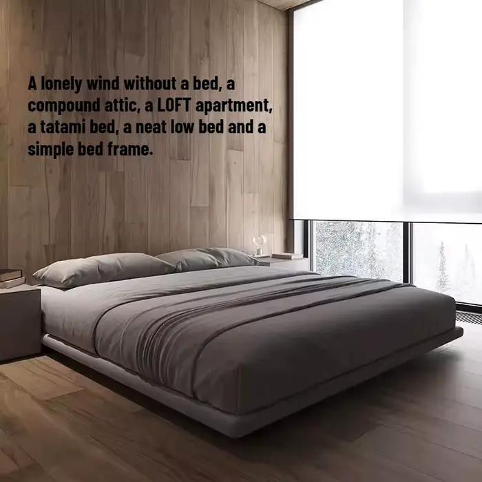 Lit mezzanine flottant Tatami Gris Hôtelier Grand Lit Cadre en Bois pour Adultes Letto Matrimoniale 180x200 Meubles en Liquidation