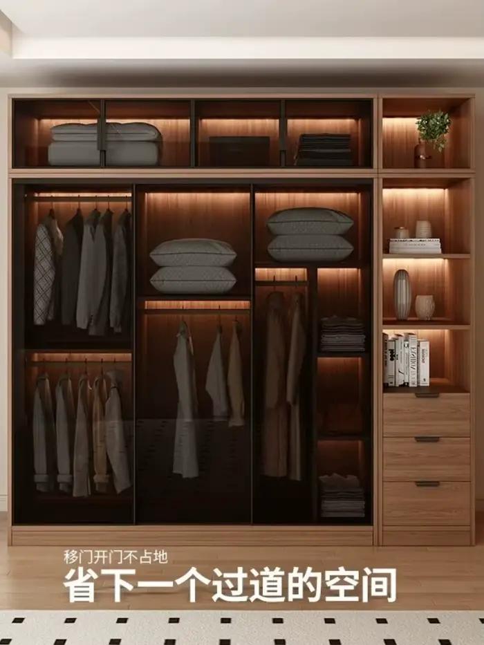 Armoire de chambre à coucher en bois massif