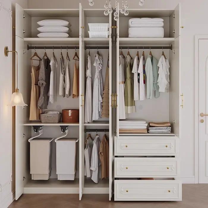 Dressing chambre armoires multifonctions étagères en bois grands