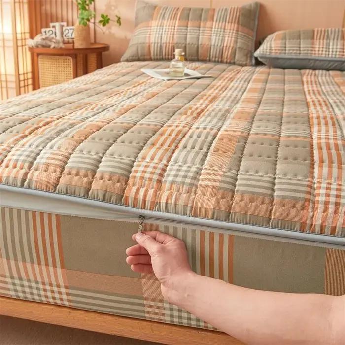 Housse de matelas entièrement fermée à Six côtés avec fermeture éclair