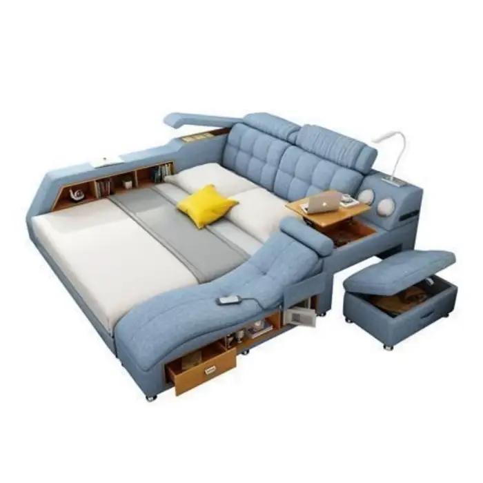 Têtes De lit françaises lits doubles salons modernes cadres De lit Queen Smart Camas De dortoir accessoires De meubles De chambre à coucher