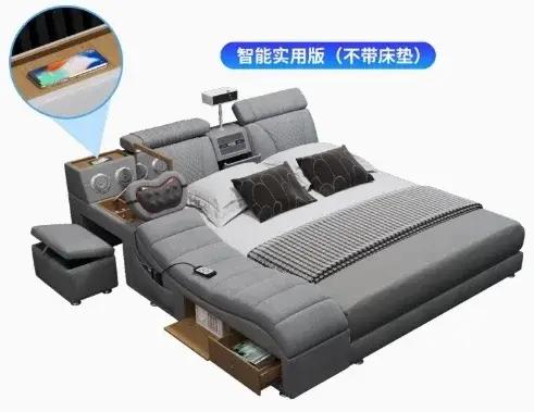 Lit de massage électrique Queen avec armoires esthétiques intégrées