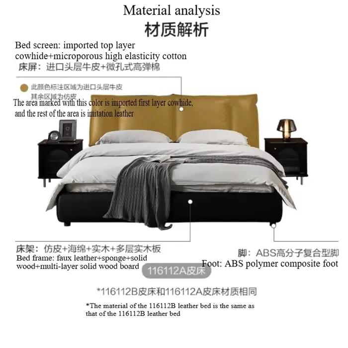 Lit double king size de luxe, cadre de lit queen size noir 180x200cm, tête de lit en bois, lit moderne, meubles de chambre à coucher.