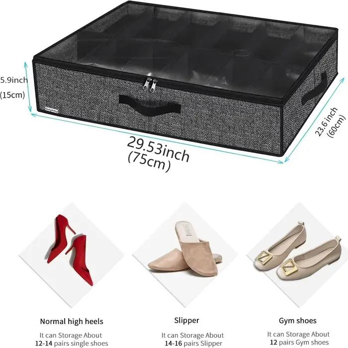 Organisateur de rangement pour chaussures sous le lit