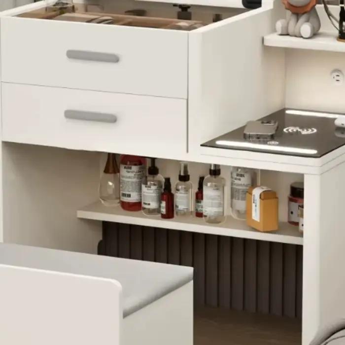 Coiffeuse moderne blanche de style français avec miroir