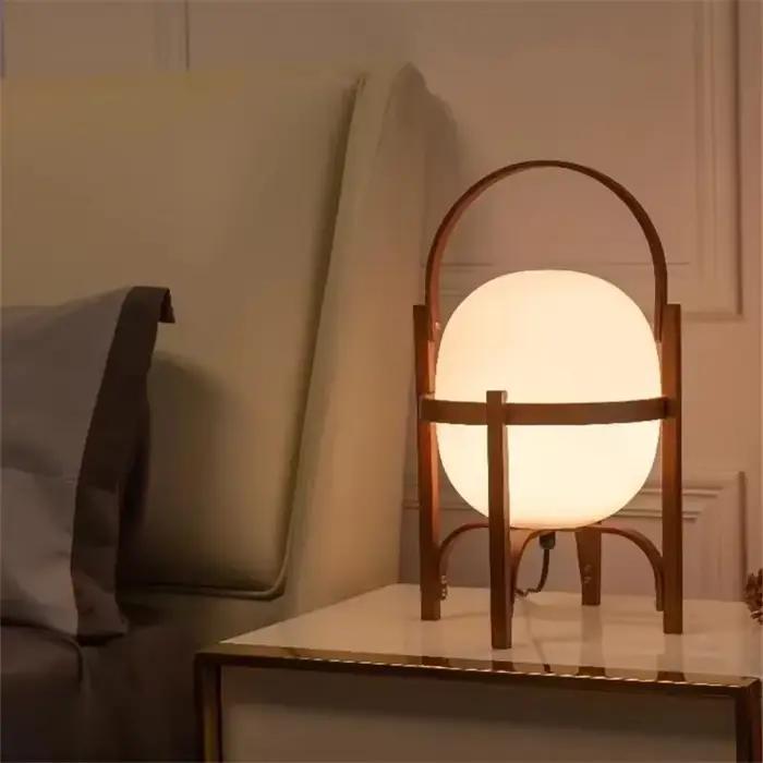 Lampe de table LED en bois Wabi Sabi, abat-jour en verre minimaliste pour bureau, chambre à coucher, chevet, salon, lecture, décoration intérieure, lampe sur pied