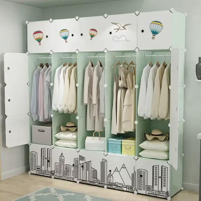Boîte gain de place armoire robes couches appartement femmes